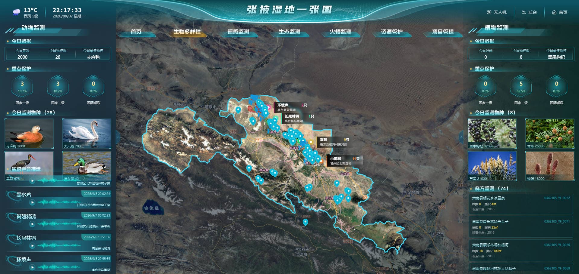黑河湿地监测 系统截图